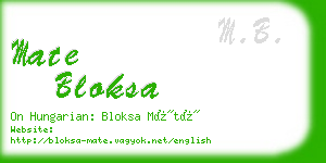 mate bloksa business card